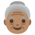 👵🏽 old woman: medium skin tone display on Google